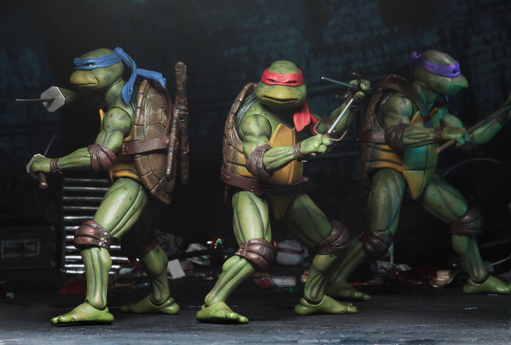 neca《忍者龟(1990)》四人套装组 teenage mutant ninja turtles