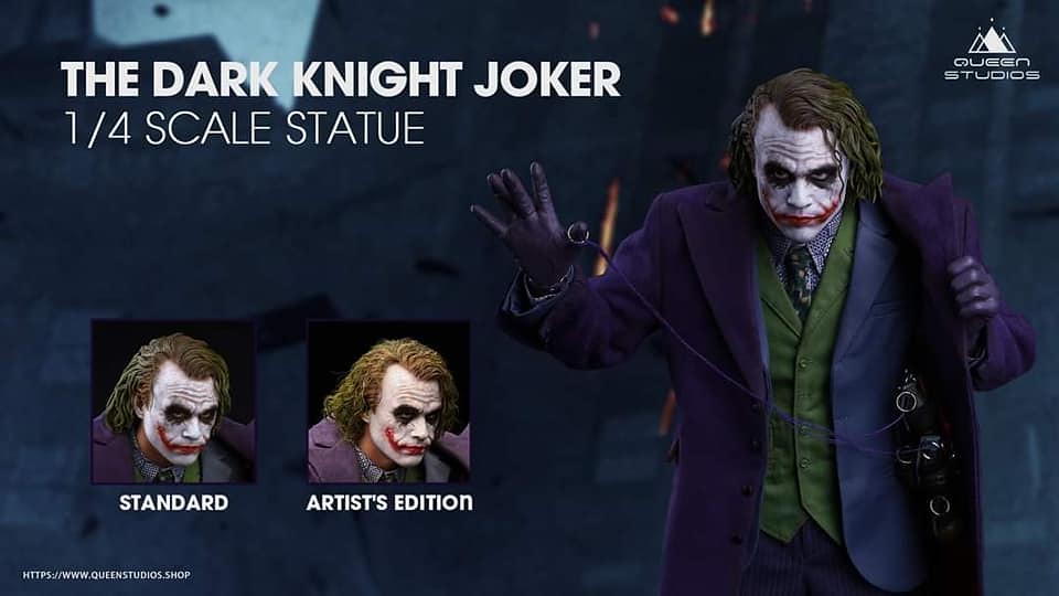 queen studios dc the dark knight - heathcliff ledger joker 1/4