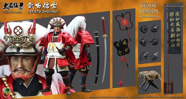 ACI TOYS 新品：1/6 日本戰國大名傳- 武田信玄可動人偶- 普通版