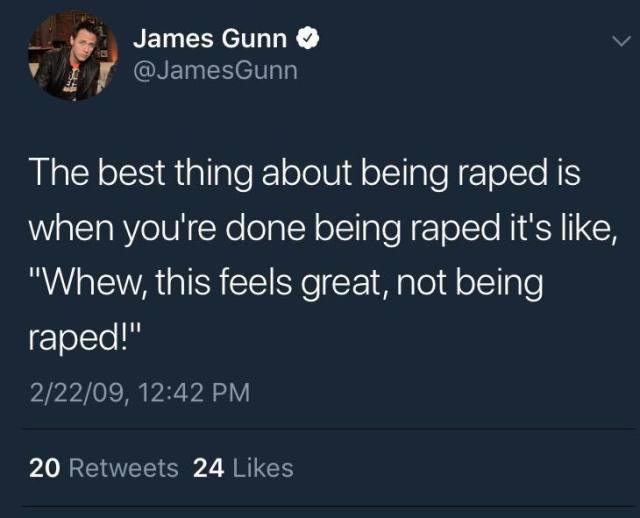 陳年推文對強暴、男童性行為開玩笑太超過！迪士尼火速開除《星際異攻隊》導演詹姆斯岡恩