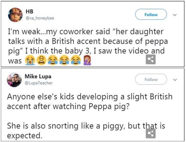 有這麼嚴重？美國家長抱怨《佩佩豬》影響小孩的說話方式。