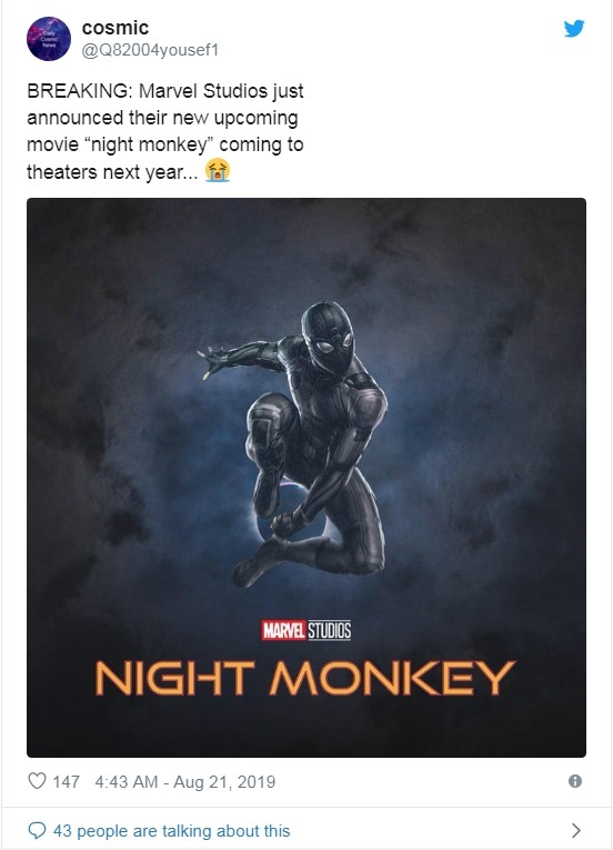 MCU《蜘蛛人》的解套方式？部份粉絲呼籲漫威應開拍《夜猴》電影！
