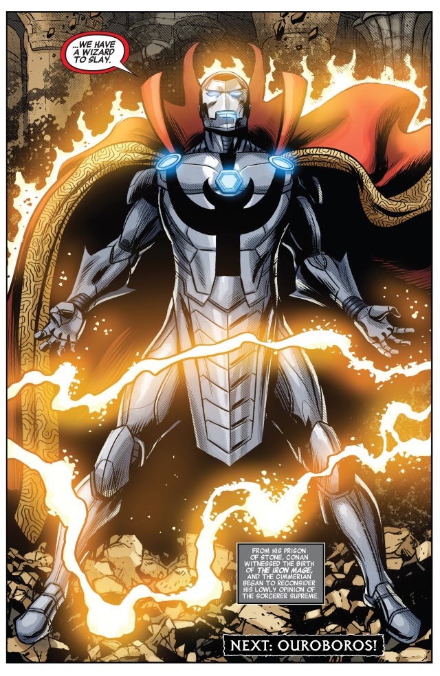 為了對抗強大的魔法威脅使得奇異博士穿上末日博士的「鋼鐵人裝甲」！