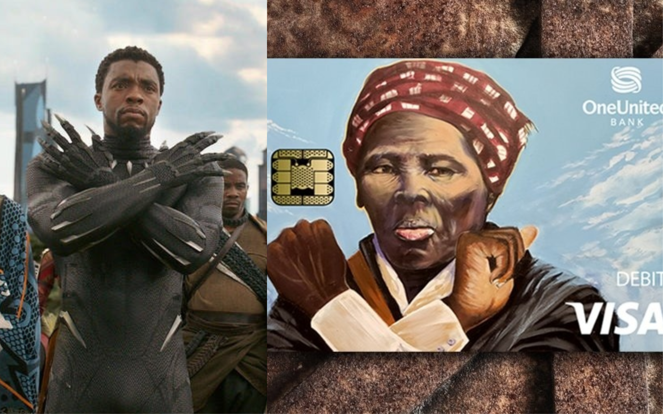 黑人廢奴主義運動家哈莉特．塔布曼在美國 VISA 卡上擺出 Wakanda Forever 手勢，但似乎引起了部分民眾的不滿
