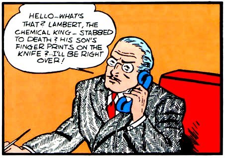 新版《蝙蝠俠》電影中「高登警長」的形象，很有可能是參考於這本漫畫的樣子