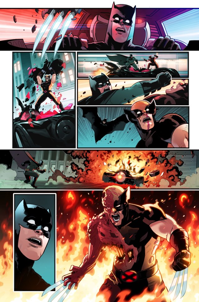 蝙蝠俠在全新的《DC 大戰漫威》畫作中試圖炸死金鋼狼（獵奇注意）！