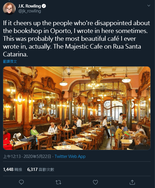 這下誤會可大了！J.K羅琳說《哈利波特》小說的靈感來源根本不是在英國的「大象咖啡廳」啊！