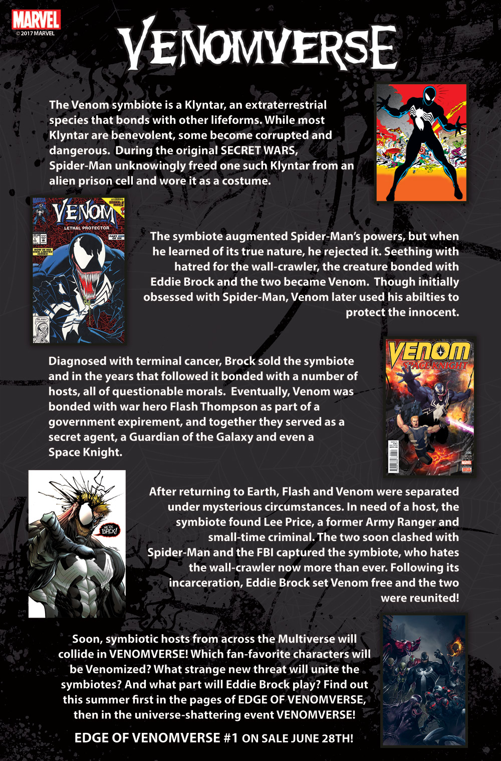 蜘蛛人死敵－ Venom 猛毒專屬的漫畫故事《 Venomverse 猛毒宇宙》最新報導
