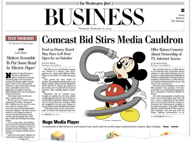 迪士尼決定增加報價來對抗 Comcast 收購福斯的企圖