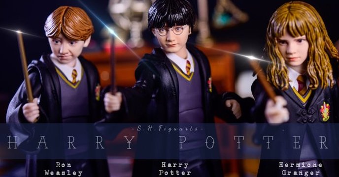 【小小玩具大大世界。投稿】 SHF Harry Potter, Ron Weasley, Hermione Granger + RE-MENT 古董店黑貓堂