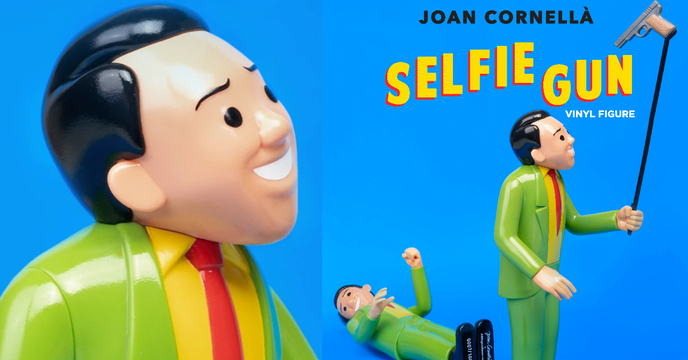 Joan Cornellà x AllRightsReserved 推「SELFIE GUN」10吋搪膠人偶 全球限量1000枚！DING DONG 宅配便獨家販售