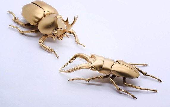 FUJIMI 《自由研究系列 》25 EX-1 生物篇「鍬形蟲vs獨角仙 對決ver.」黃金版（クワガタムシvsカブトムシ 対決セット 特別仕様）