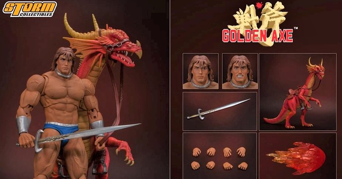 時代的淚水！STORM COLLECTIBLES《戰斧 GOLDEN AXE》亞克斯‧巴特拉 & 紅龍 1/12可動人形（AX BATTLER AND RED DRAGON  ACTION FIGURE）