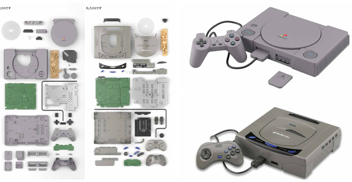 重現劃時代經典！BANDAI SPIRITS 「 BEST HIT CHRONICLE」系列 初代 PLAYSTATION 、SEGA SATURN 主機組裝模型 2/5 比例