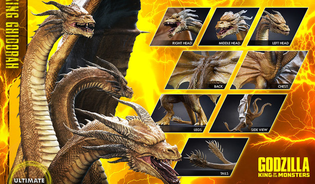 超巨大神物降臨！SPIRAL STUDIO《哥吉拉 II 怪獸之王》王者基多拉 雕像（Ultimate Masterline - King Ghidorah Standard Edition）