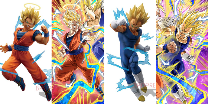BANDAI SPIRITS《七龍珠爆裂激戰》Dragonball Z Dokkan Battle Collab 超級賽亞人2 悟空 v.s魔人達爾 景品（超サイヤ人2孫悟空/魔人ベジータ）