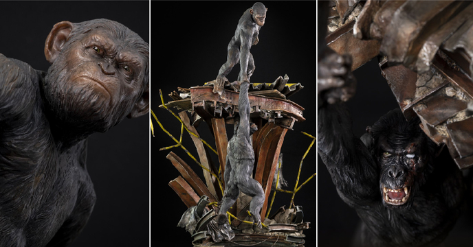 Tsume-Art HQS+系列《猩球崛起：黎明的進擊》「猩猩不會自相殘殺」1/5比例 場景雕像（DAWN OF THE PLANET OF THE APES Ape Not Kill Ape）