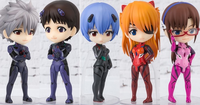 BANDAI Figuarts mini《福音戰士新劇場版》綾波零、明日香、真希波、渚薰、碇真嗣（ヱヴァンゲリヲン新劇場版 Figuarts mini）