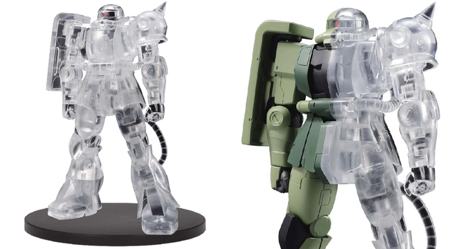 BANPRESTO 景品《機動戰士鋼彈》INTERNAL STRUCTURE「MS-06F 薩克II」半剖透明 / 全剖透明（機動戦士ガンダム MS-06F ザクII）