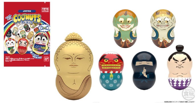 七轉八起日本吉祥物！BANDAI 轉轉花生系列 「COO’NUTS JAPAN」不倒翁食玩 全14款