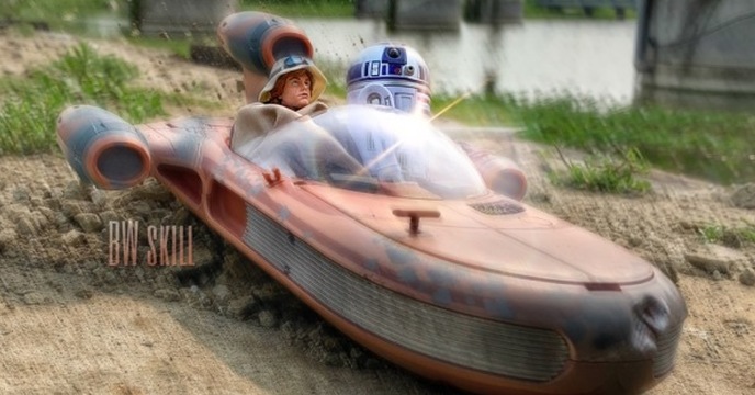 Hasbro Black Series Luke Skywalker X-34 Landspeeder 孩之寶 黑標系列 路克陸行艇 動態外拍攝影