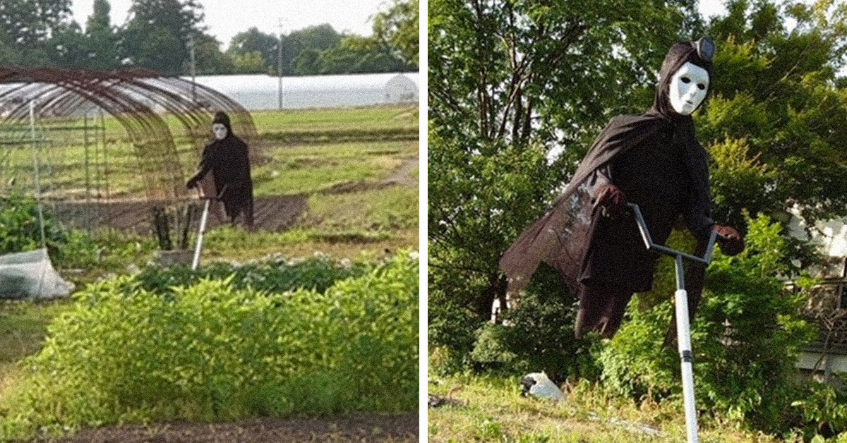日本推主紀錄老爸手工自製超狂「會飄移的稻草人」驚悚造型在推特上瘋傳！