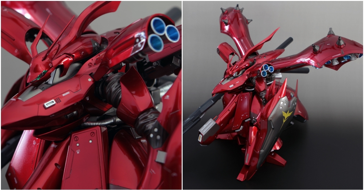 BANDAI RE/100 1/100 夏亞夜鶯 Nightigale 金屬塗裝改修完成品