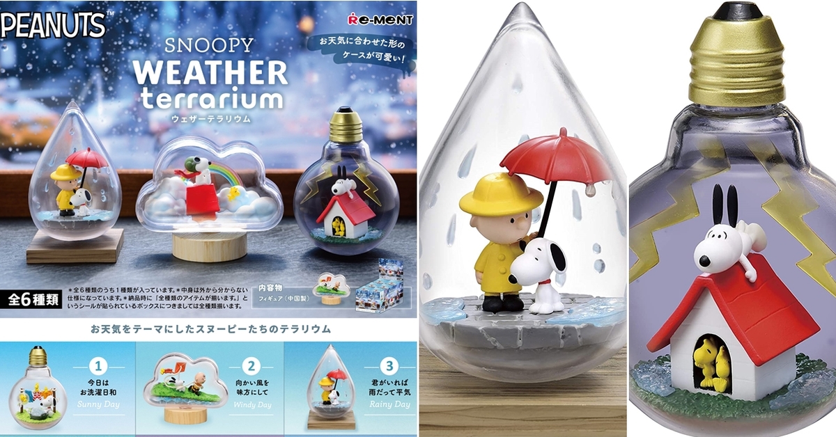 RE-MENT《史奴比》Terrarium系列「SNOOPY WEATHER」盒玩欣賞玻璃瓶裡的