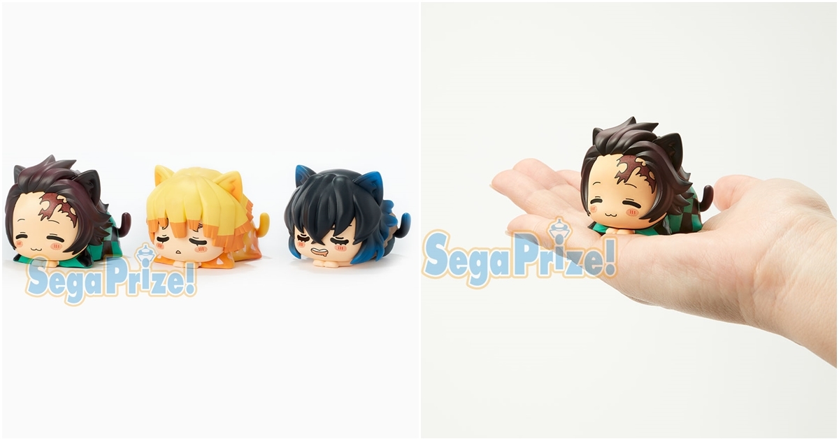 SEGA景品《鬼滅之刃》午睡貓咪迷你FIGURE 炭治郎/善逸/伊之助 在掌心萌萌瞇一下