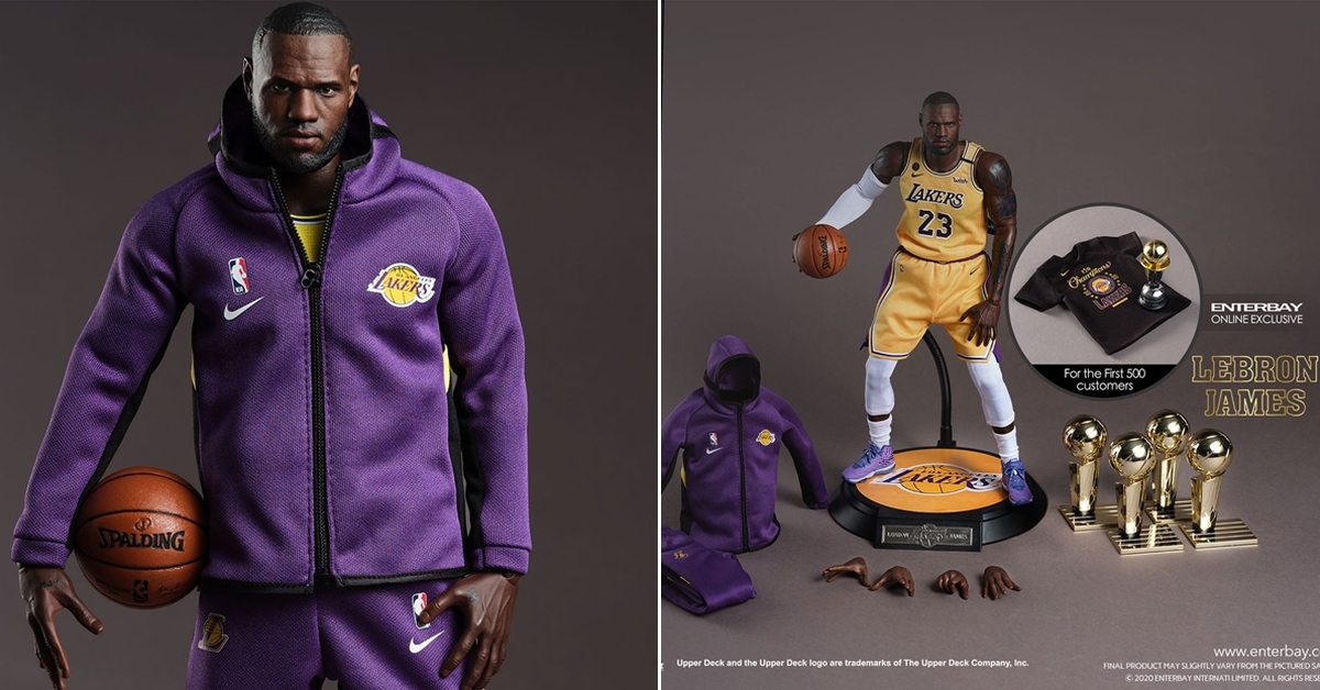 ENTERBAY  NBA系列 Real Masterpiece 洛杉磯湖人隊「LEBRON JAMES」1/6比例蠟像級可動人偶