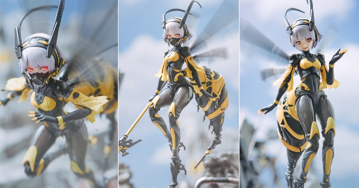蝸之殼工作室「WASP GIRL 黃蜂機娘 BEE-03W 嗡醬」1/12 比例可動完成品 性感襲來！