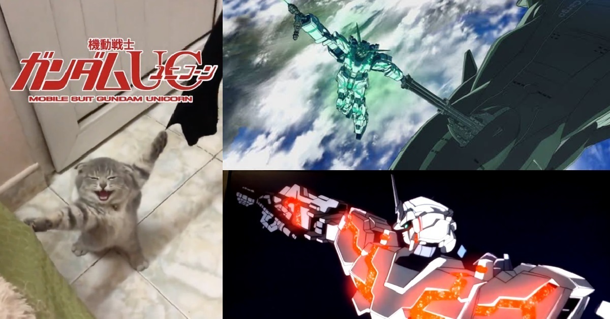 貓咪重現《機動戰士鋼彈UC》獨角獸鋼彈經典畫面 網友 : 還原度真高！
