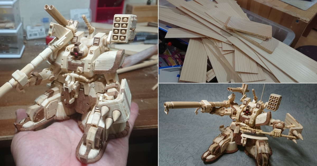 日本推主回收再利用 打造木工「1/144 德姆 resonance」模型讓網友驚艷！