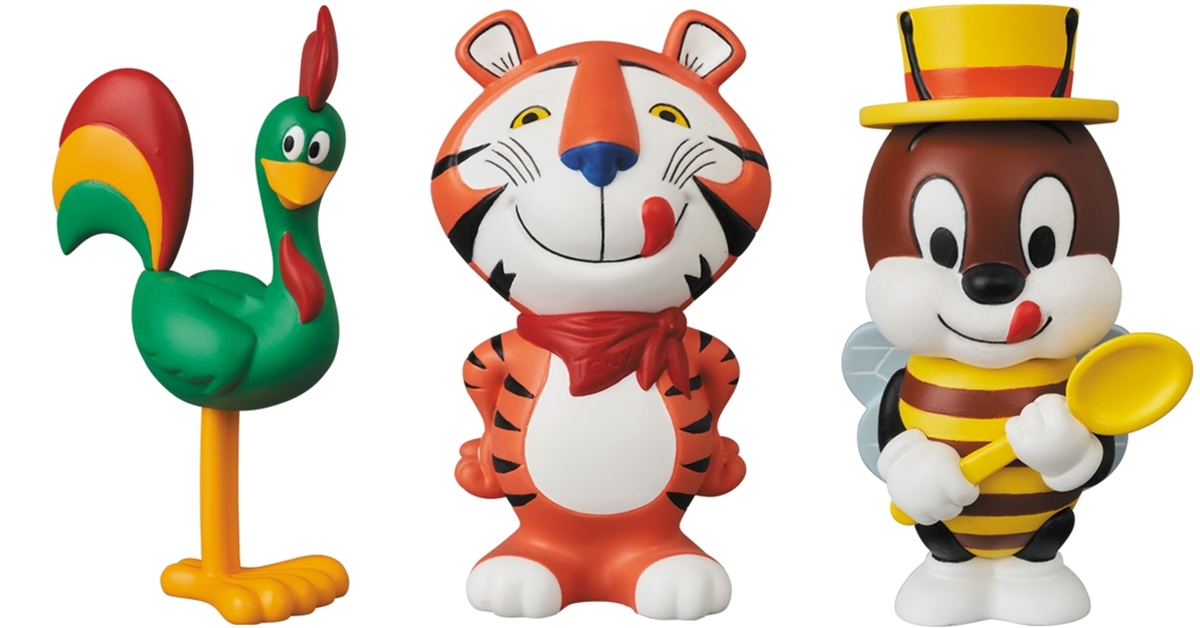 MEDICOM TOY UDF系列「家樂氏吉祥物 經典風格」人氣東尼虎、玉米片公雞復古登場！