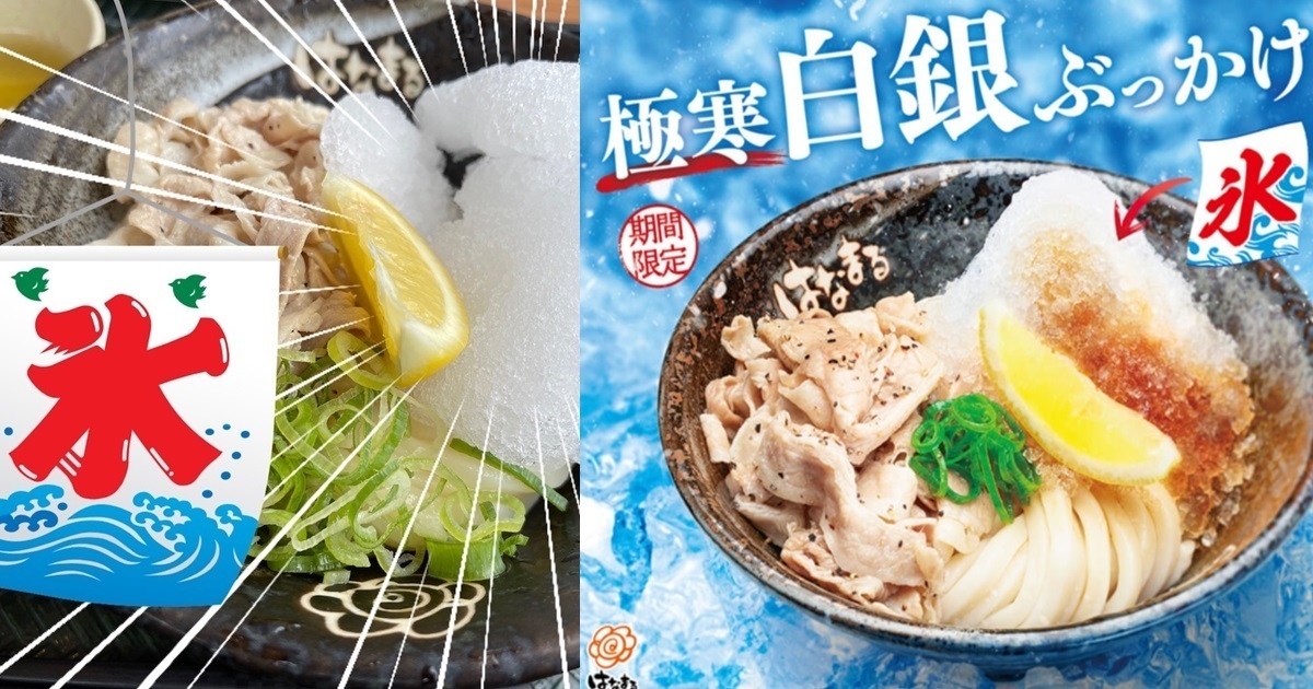 刨冰結合烏龍麵的創意料理！日本花丸烏龍麵推出「極寒白銀烏龍麵」