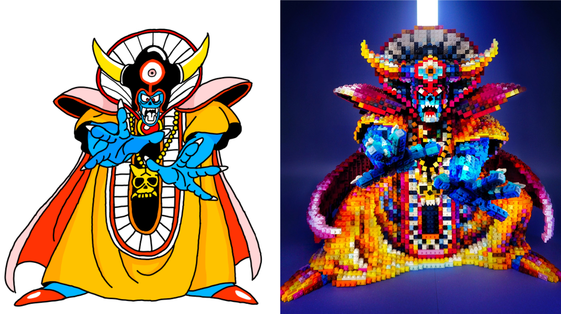 點陣圖？不，是樂高！日本推主用樂高拼湊出《勇者鬥惡龍3》大魔王佐瑪，光是一看膝蓋就要落地！