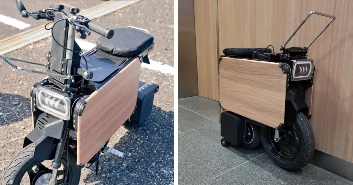 日本設計師打造「摺疊電動車」 看似主機外貌卻能變身成為交通工具