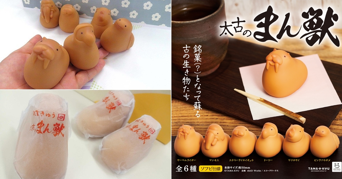 猛瑪象、渡渡鳥化身日式銘菓饅頭！TAMA-KYU推出「太古饅頭獸」轉蛋 