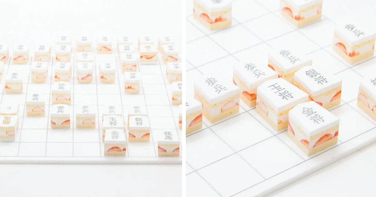 日本推主創意作品「迷你草莓蛋糕將棋」 網友 : 看了好想吃一個