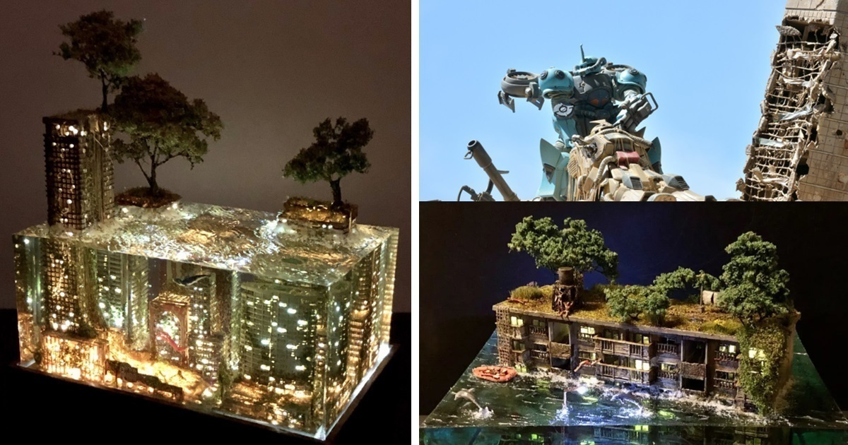 日本推主製作精美「神秘水底都市」立體透視模型 連鋼普拉都難不倒他！
