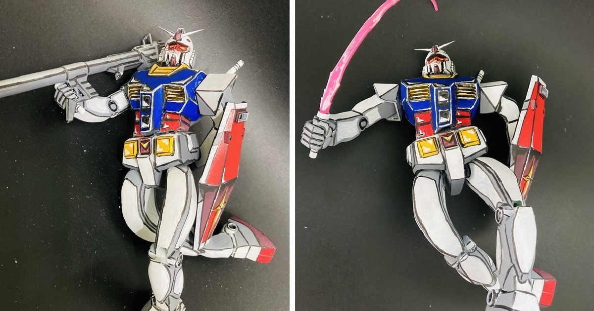 推主製作「作畫崩壞」的RX-78-2初代鋼彈模型 趣味靈感博得網友讚聲