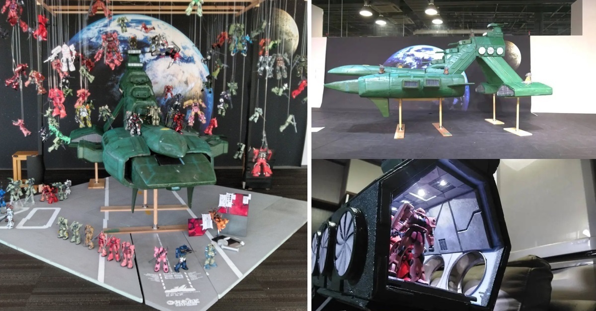 日本達人製作1/100吉翁軍「姆賽」級巡洋艦超巨大模型 配上吉翁機兵超霸氣
