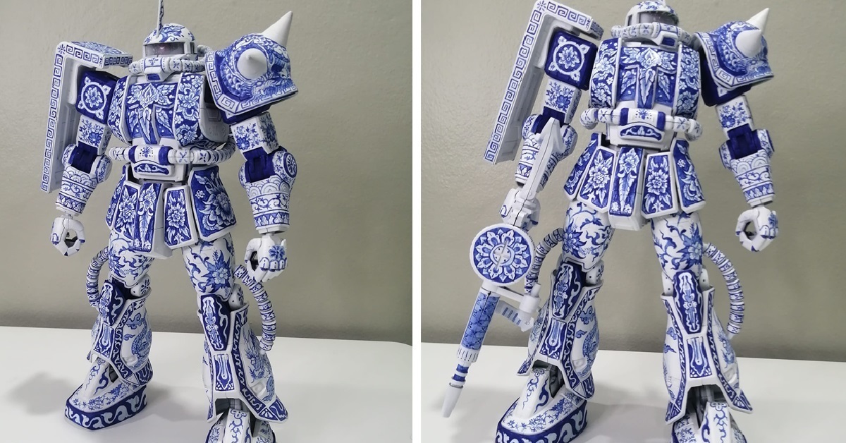 根本是藝術品！ 泰國網友自製《機動戰士鋼彈》青花瓷風「薩克」