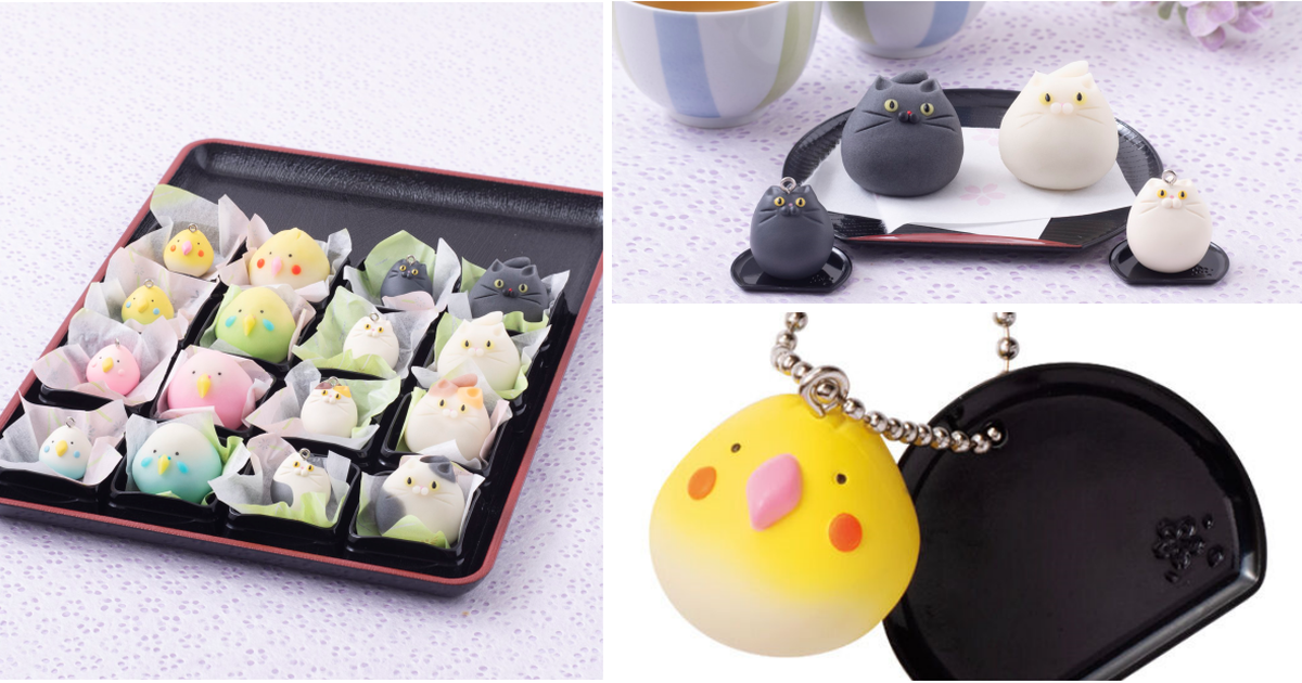GASHAPON「御菓子司 紅谷三宅 和菓子收藏 貓菓子＆鸚鵡菓子」吊飾轉蛋 美味開轉～