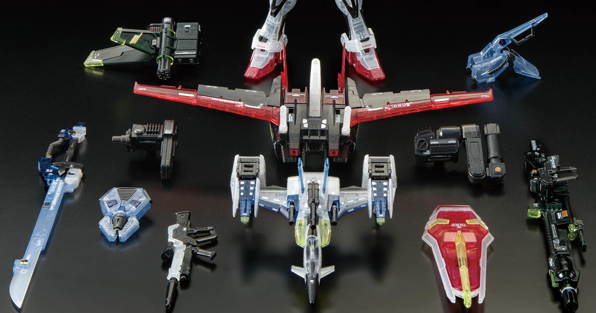 鋼彈基地限定『RG 1/144 翔翼型攻擊鋼彈＆空中霸者  重砲型／巨劍型裝備套組［透明配色］』預計 07 月 16 日販售！
