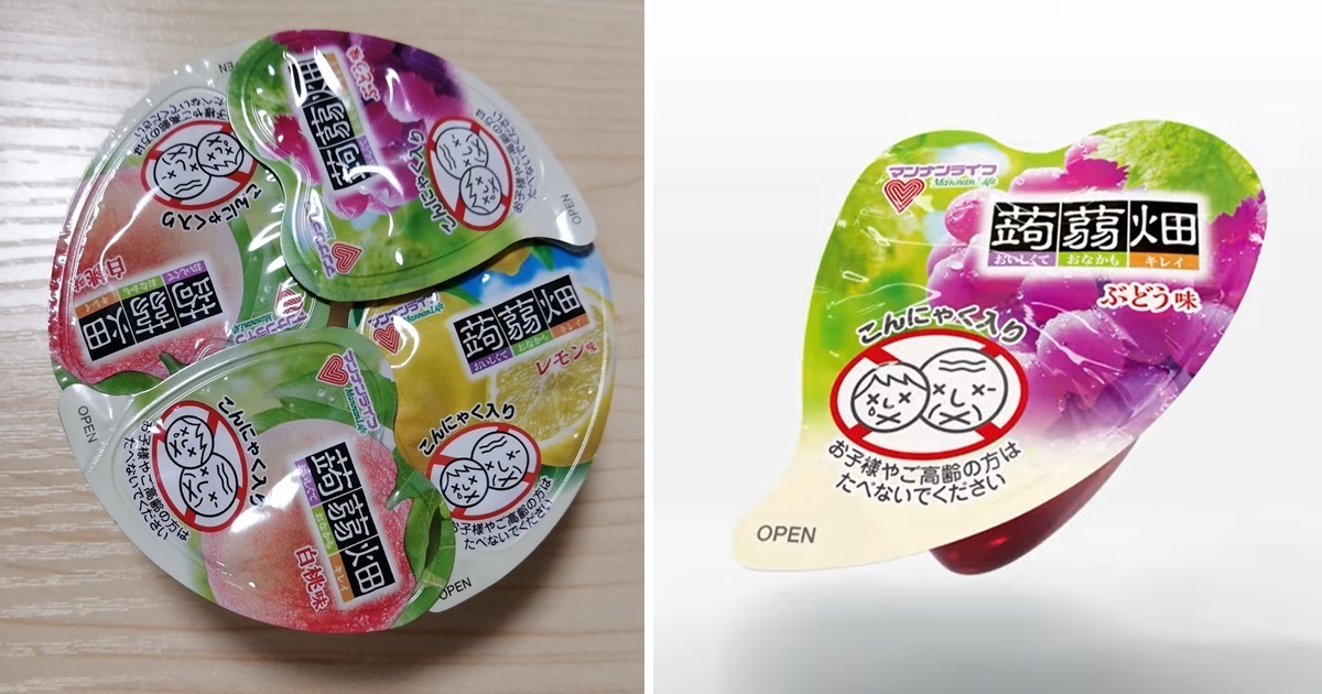 無用知識引話題！日本饞嘴零食「蒟蒻畑」奇妙形狀網友藏玄機 : 4個可以組成一個圓