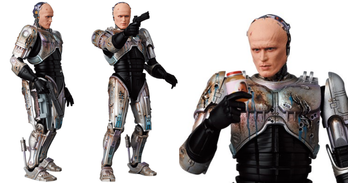 MAFEX《機器戰警》ROBOCOP MURPHY HEAD DAMAGE Ver.再現拿下面罩的悚動戰損造型！