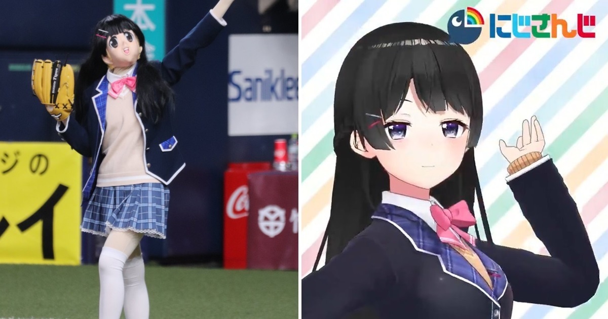 真正的套皮登場！《彩虹社》VTuber月之美兔替日職開球造型讓網友吃驚 : 根本吉祥物