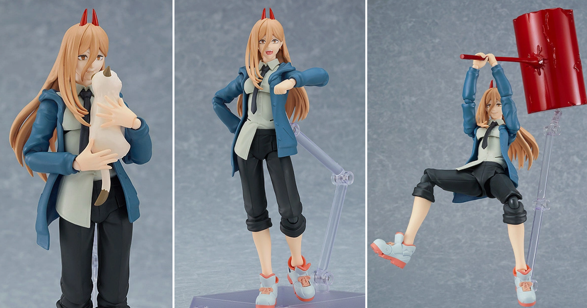 figma《鏈鋸人》帕瓦 可動人偶 可愛的喵子、巨大血之鎚子豪華再現！