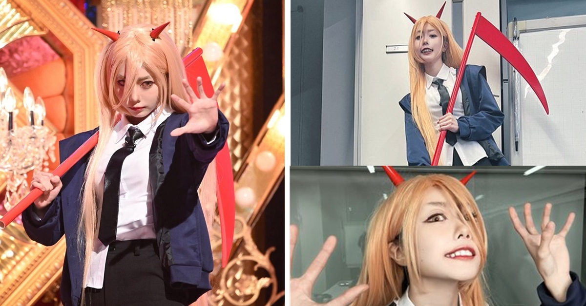 歌手あのCos《鏈鋸人》帕瓦  招牌狂氣表情惹粉絲讚 : 太可愛了！